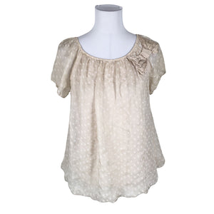 Unisex JS Millenium - Lühikeste käistega pluus, suurus 38 - Beige (1)