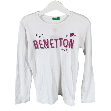 Unisex Benetton - Trikotaažist pluus, suurus 122 - 128 - Valge ()