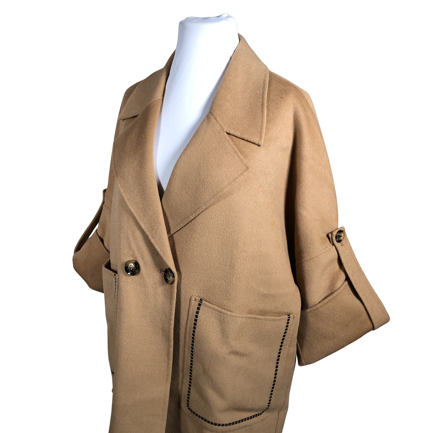 Unisex Handmade - Villane mantel, suurus 46 - Pruun (3)