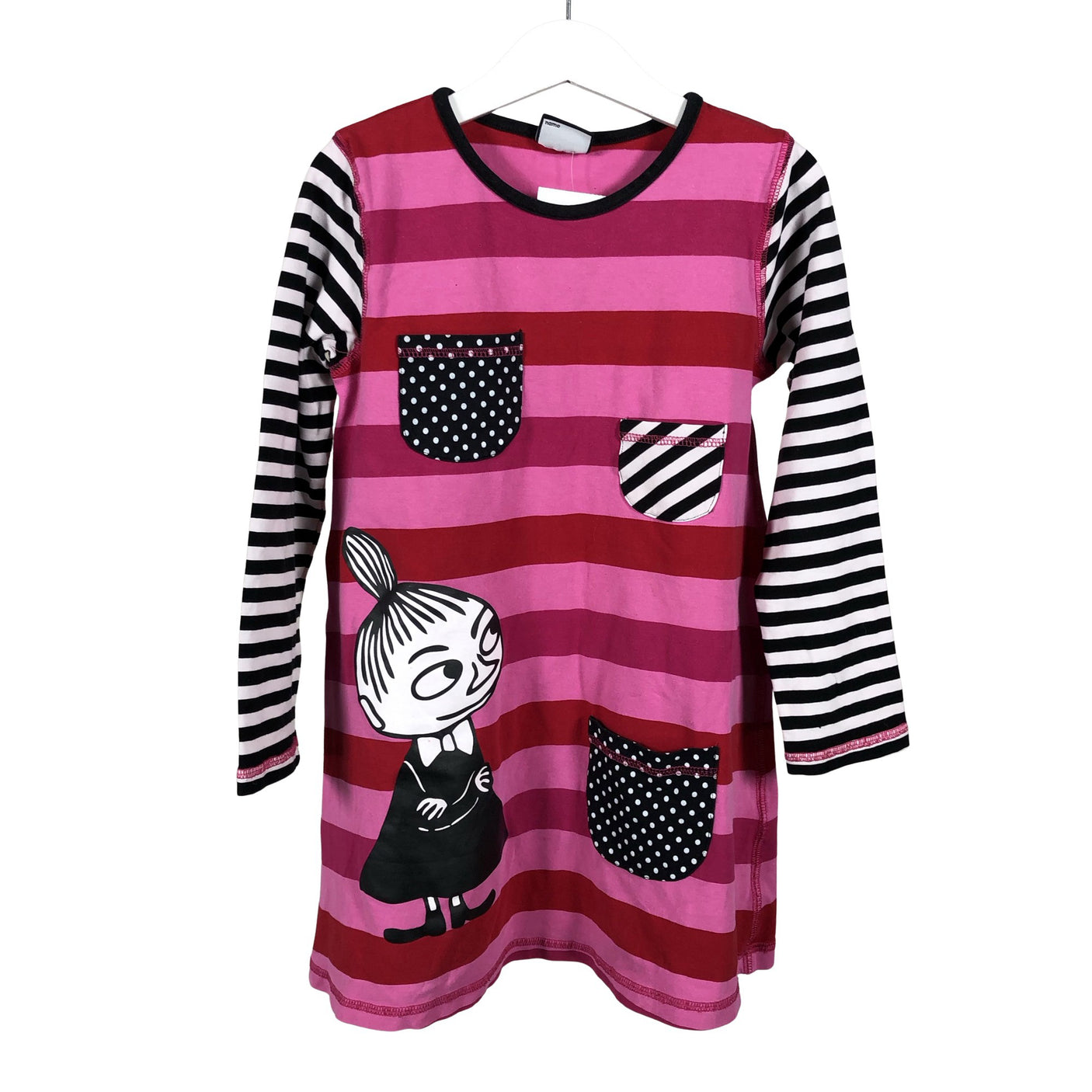 Unisex Lindex - Trikotaažist kleit, suurus 116 - 122 - Roosa (1)