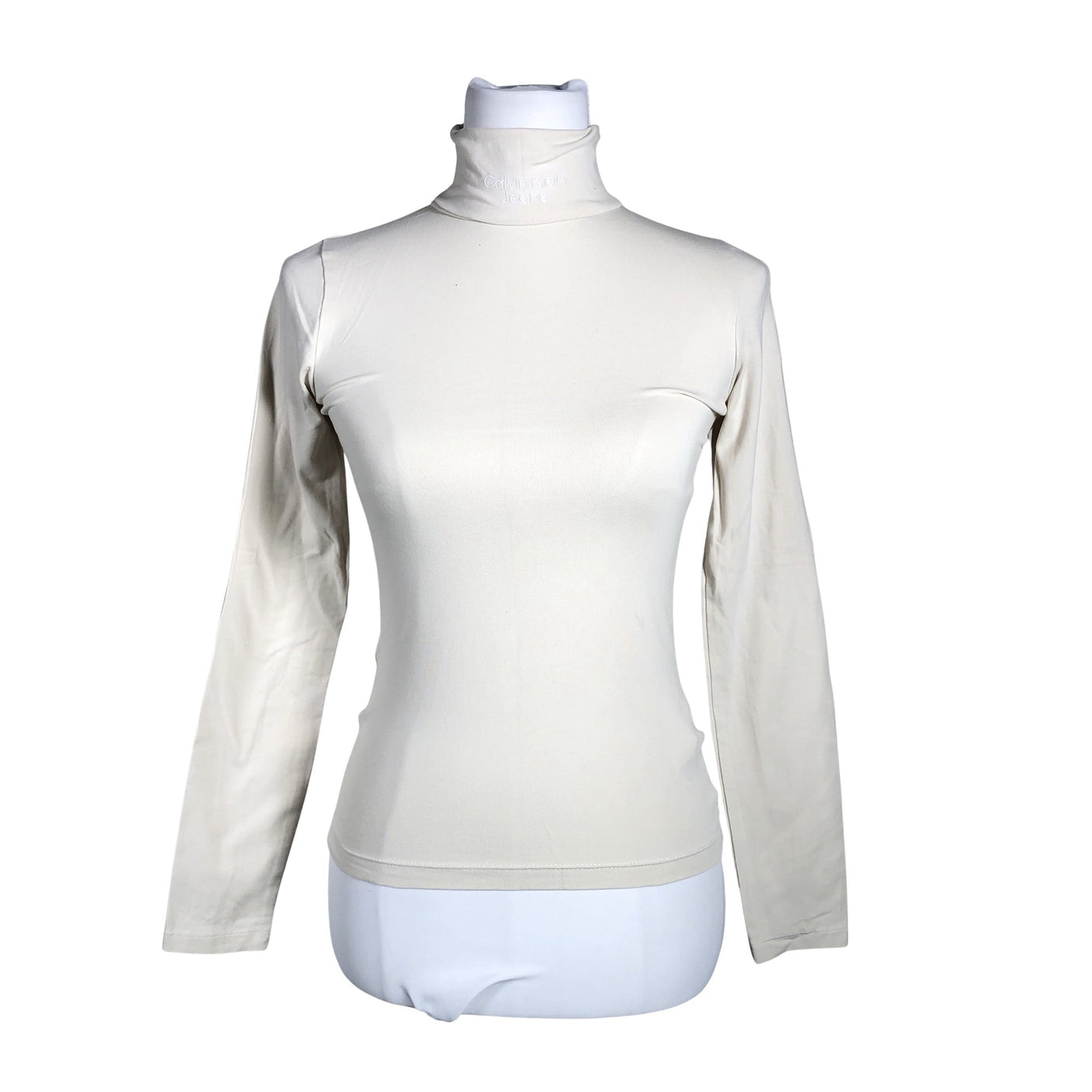 Unisex Calvin Klein Jeans - Trikotaažist pluus, suurus 34 - Beige (1)