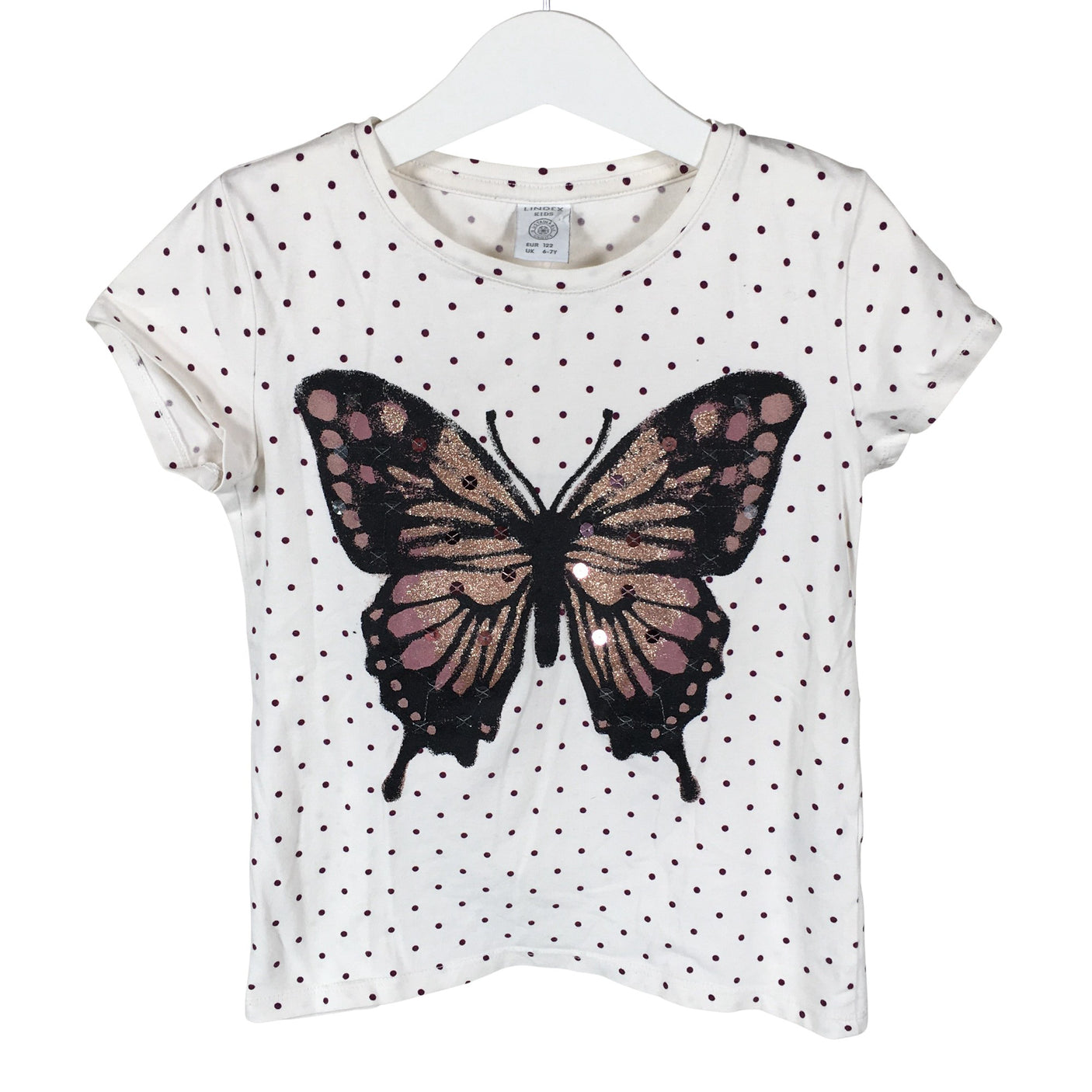 Unisex Lindex - T-särk, suurus 116 - 122 - Valge (1)