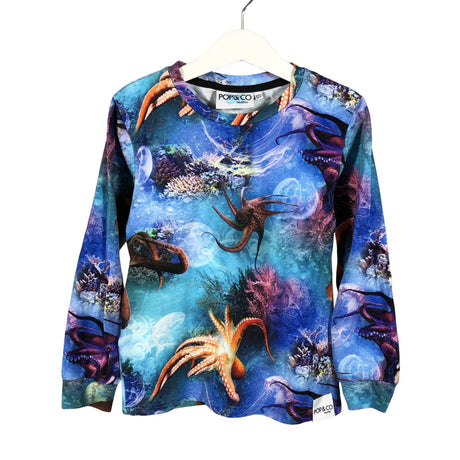 Unisex Pop & Co Helsinki - Trikotaažist pluus, suurus 116 - 122 - Sinine ()