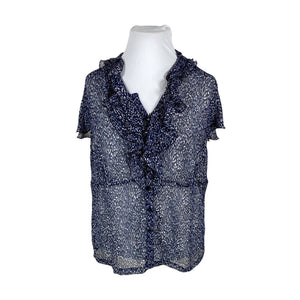 Unisex Voglia - Lühikeste käistega pluus, suurus 46 - Sinine (1)