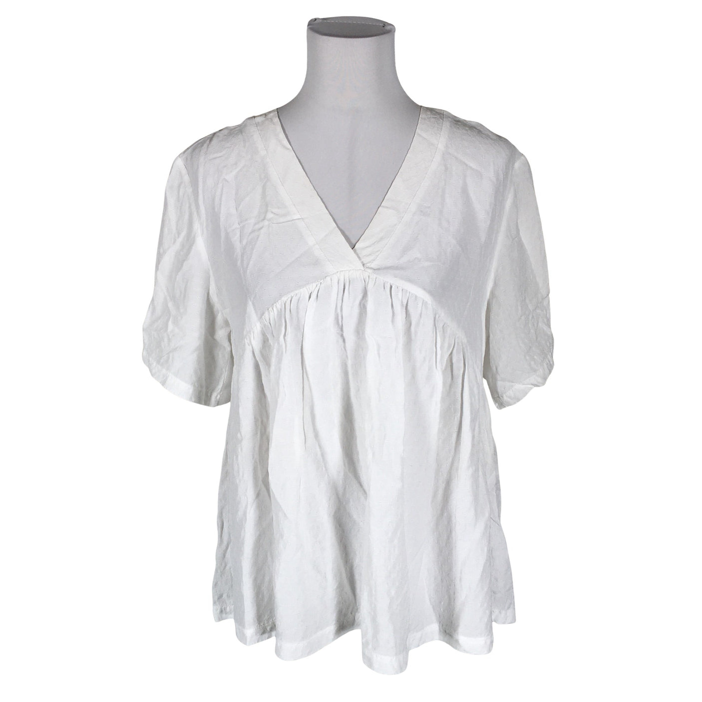 Unisex Andiata - Lühikeste käistega pluus, suurus 38 - Valge (1)