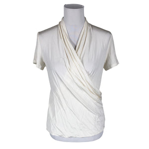Unisex Andiata - Lühikeste käistega pluus, suurus 40 - Valge (1)