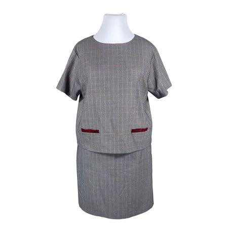Unisex Mosaic - Lühikeste käistega pluus, suurus 44 - Veinipunane ()