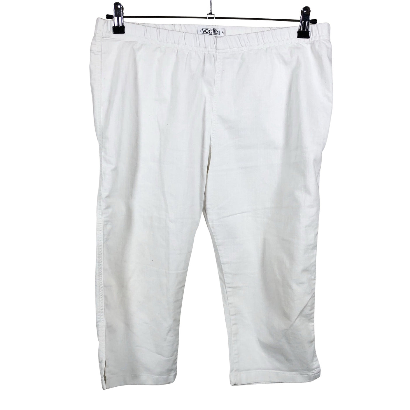 Unisex Voglia - Mittevenivad poolpikad püksid, suurus 44 - Valge (1)