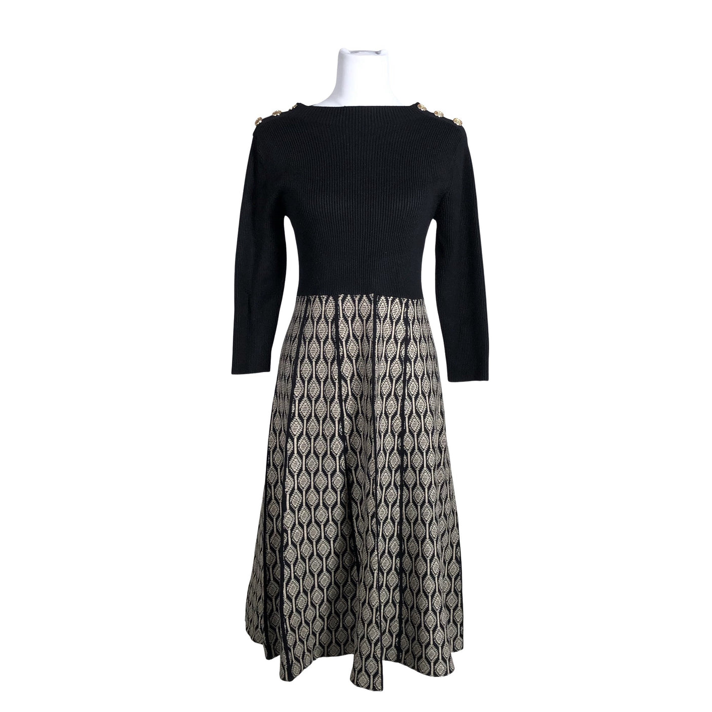Unisex Derhy - Kootud kleit, suurus 38 - Must (1)