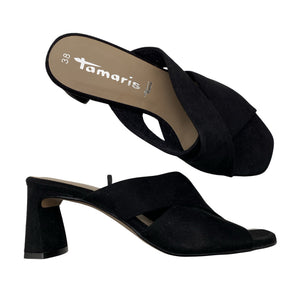 Unisex Tamaris - Kontsaga rihmikud, suurus 38 - Must (1)