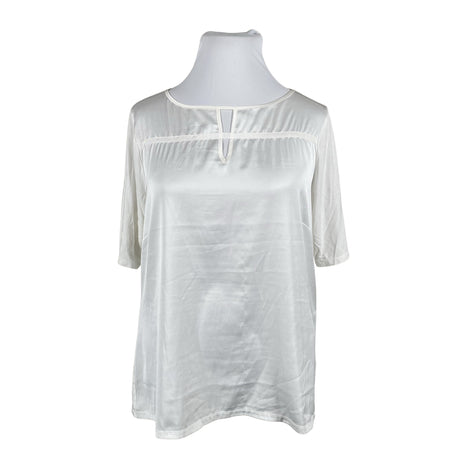 Unisex Comma - Lühikeste käistega pluus, suurus 46 - Valge ()