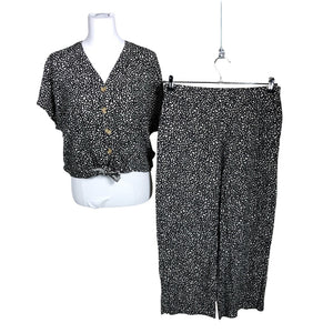 Unisex Lindex - Lühikeste käistega pluus, suurus 38 - Must (1)