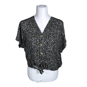 Unisex Lindex - Lühikeste käistega pluus, suurus 38 - Must (2)