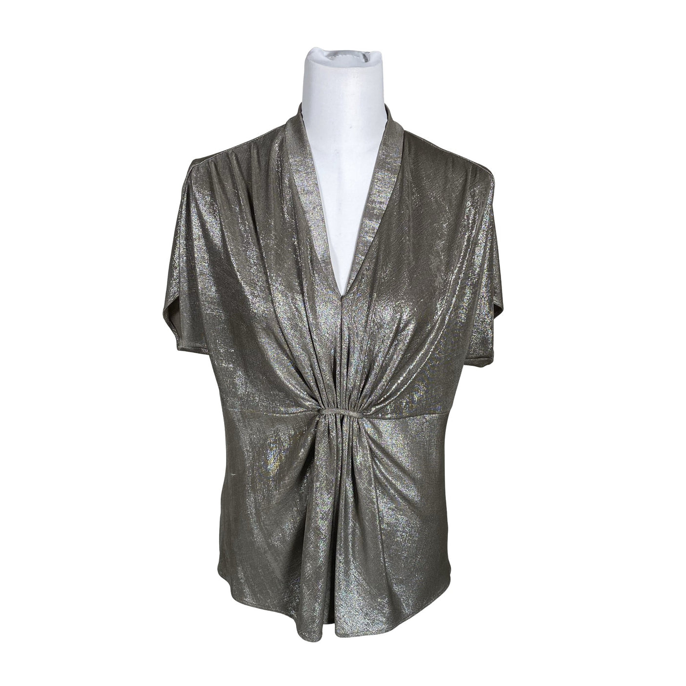 Unisex Anne Klein - Lühikeste käistega pluus, suurus 40 - Hall (1)