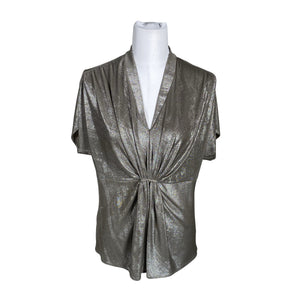 Unisex Anne Klein - Lühikeste käistega pluus, suurus 40 - Hall (1)