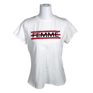 Unisex Fransa - T-särk, suurus 40 - Valge (1)