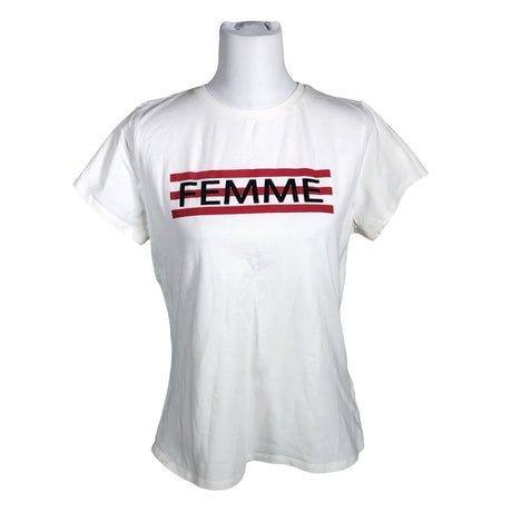 Unisex Fransa - T-särk, suurus 40 - Valge ()