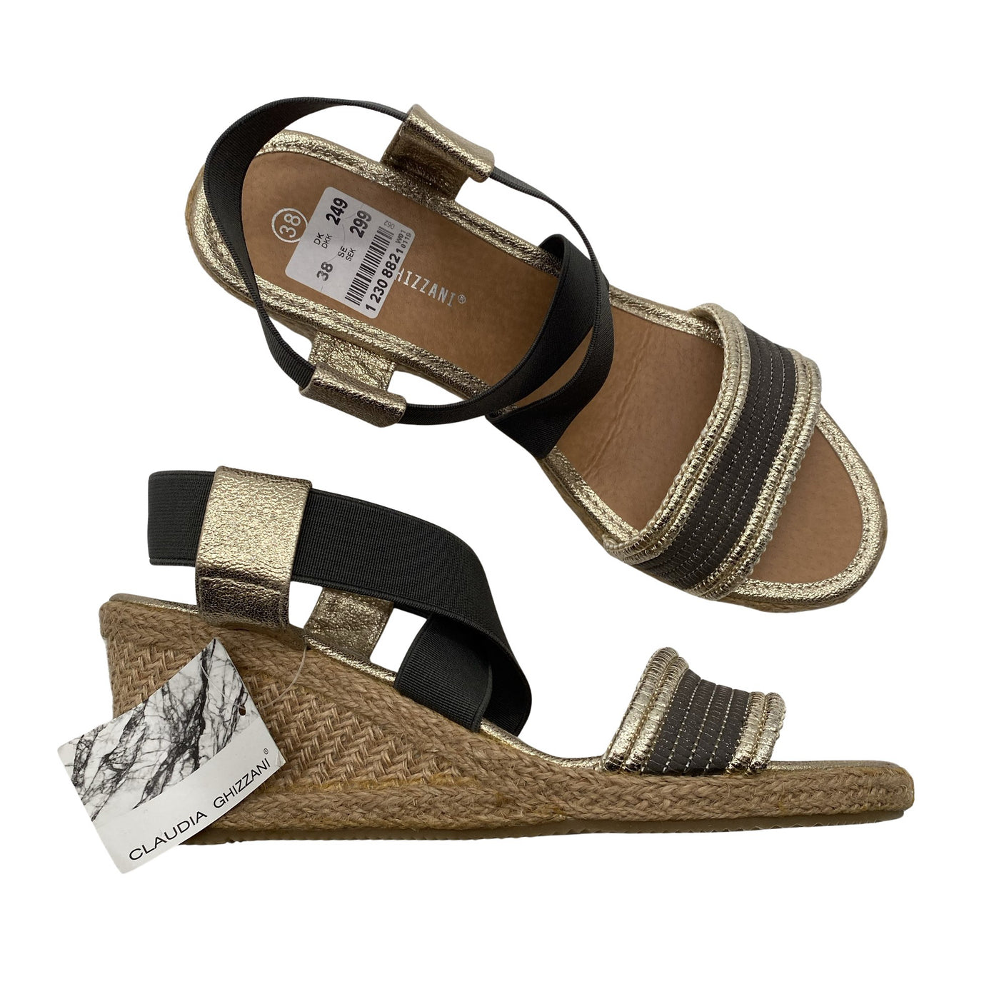 Unisex Claudia Ghizzani - Kiilkontsaga rihmikud, suurus 38 - Pruun (1)