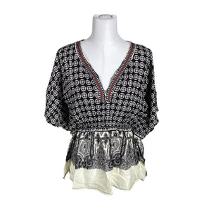 Unisex Bohemiana - Lühikeste käistega pluus, suurus 38 - Must (1)