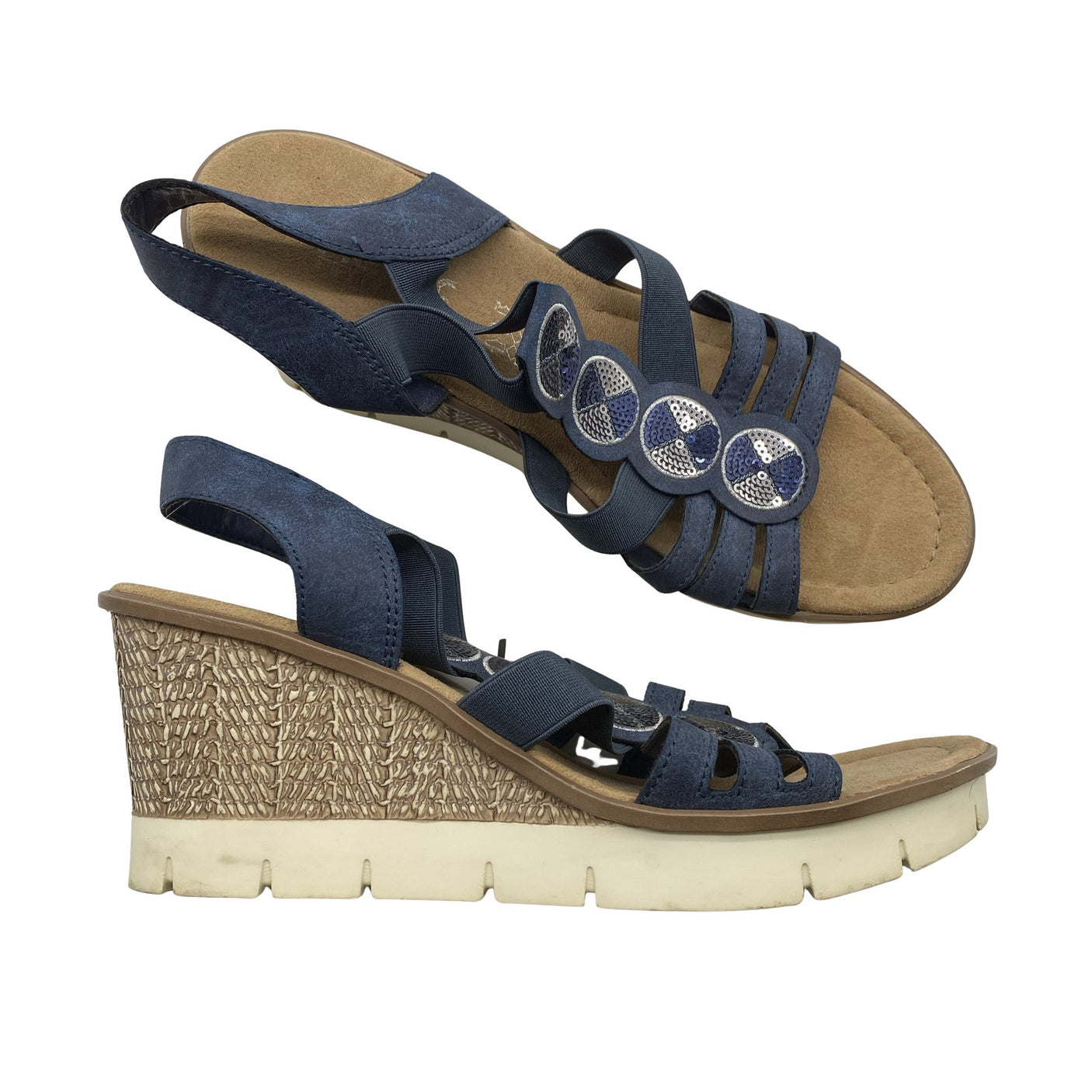 Unisex Rieker - Kiilkontsaga rihmikud, suurus 40 - Sinine (1)