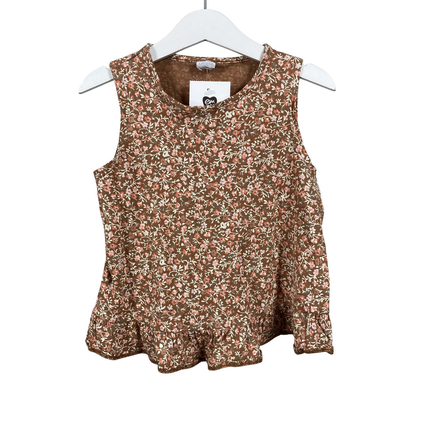 Unisex Lindex - Trikotaažist topp, suurus 134 - 140 - Pruun (1)