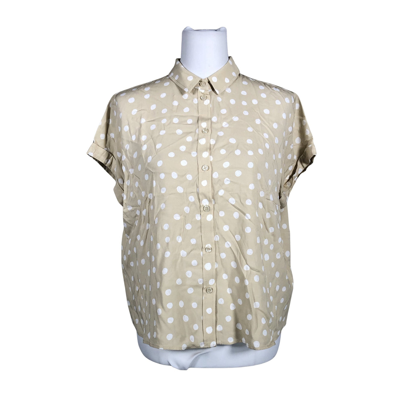 Unisex Samsoe&Samsoe - Lühikeste käistega pluus, suurus 38 - Beige (1)