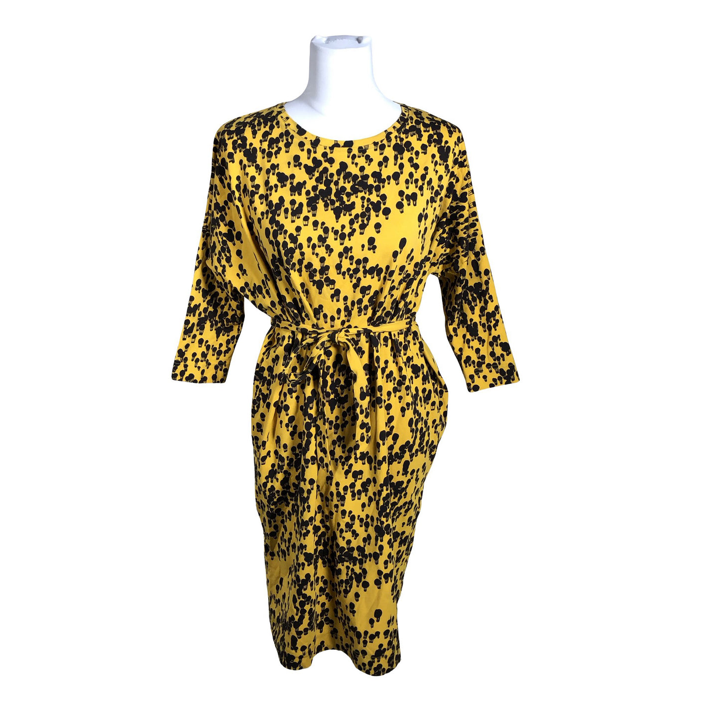 Unisex Papu - Trikotaažist kleit, suurus 34 - Kollane (1)