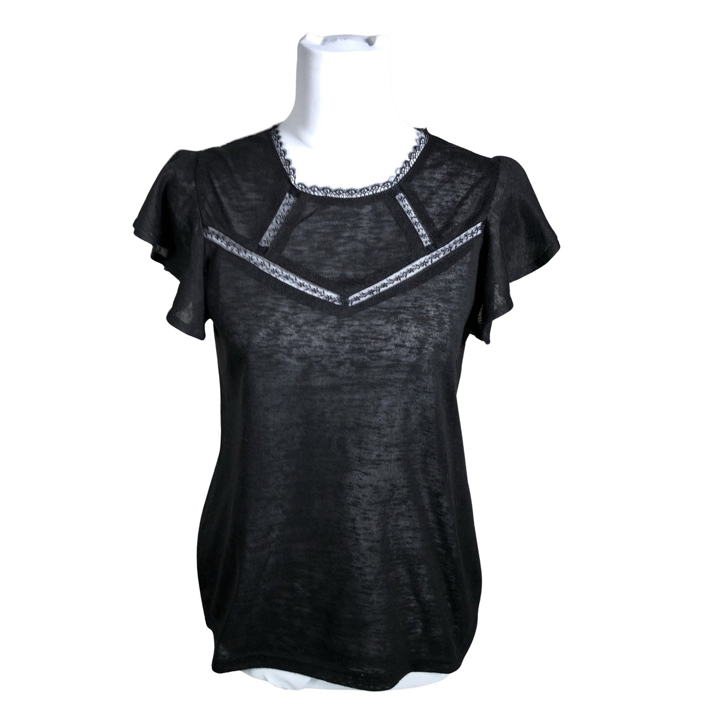 Unisex Grace & Mila - Lühikeste käistega pluus, suurus 38 - Must (1)