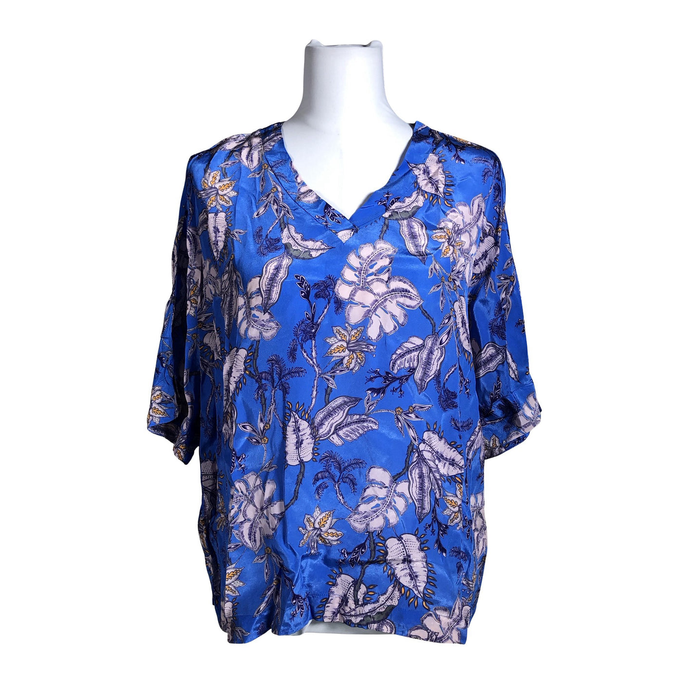 Unisex Mos Mosh - Lühikeste käistega pluus, suurus 40 - Sinine (1)