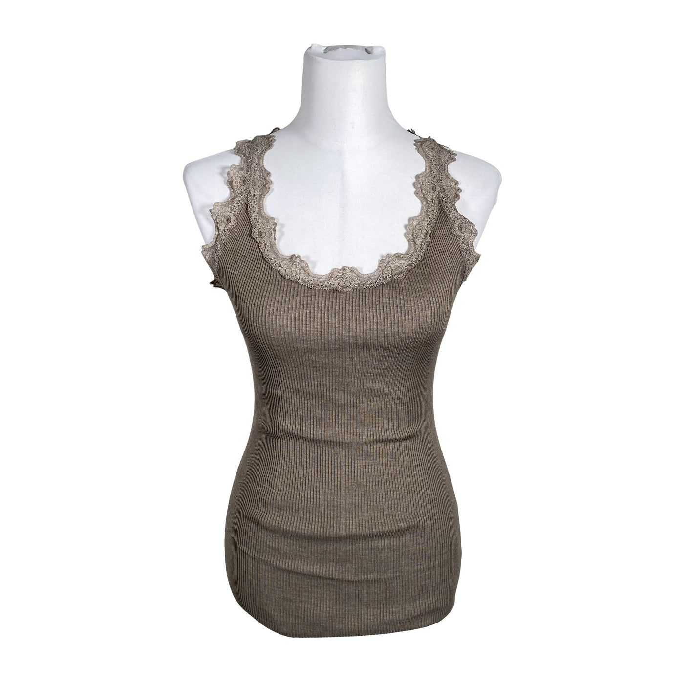 Unisex Rosemunde - Trikotaažist topp, suurus 38 - Pruun (1)