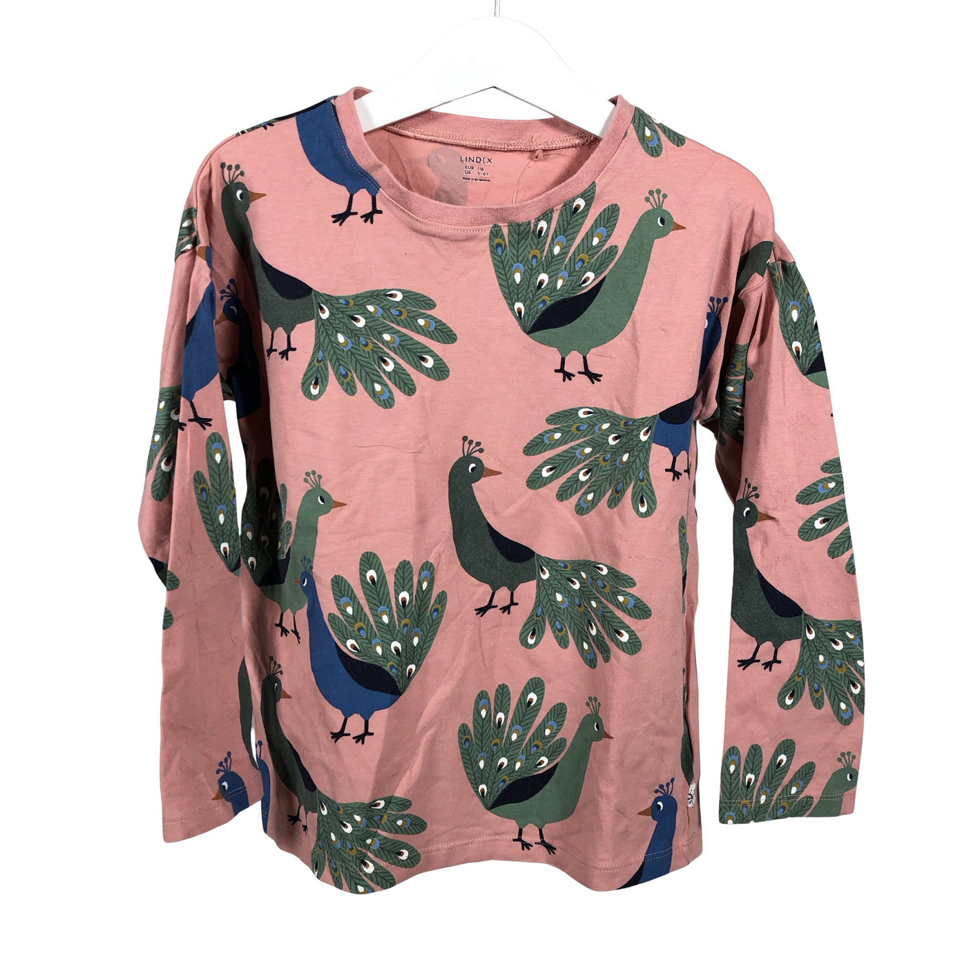 Unisex Lindex - Trikotaažist pluus, suurus 110 - 116 - Heleroosa (1)