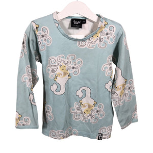 Unisex Blaa - Trikotaažist pluus, suurus 98 - 104 - Helesinine (1)