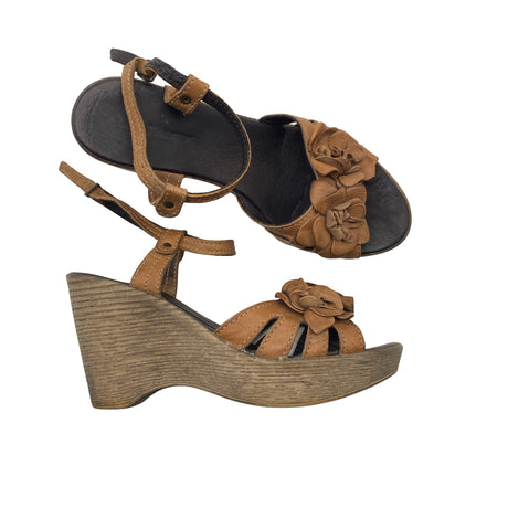 Unisex Ten Points - Kiilkontsaga rihmikud, suurus 39 - Pruun ()
