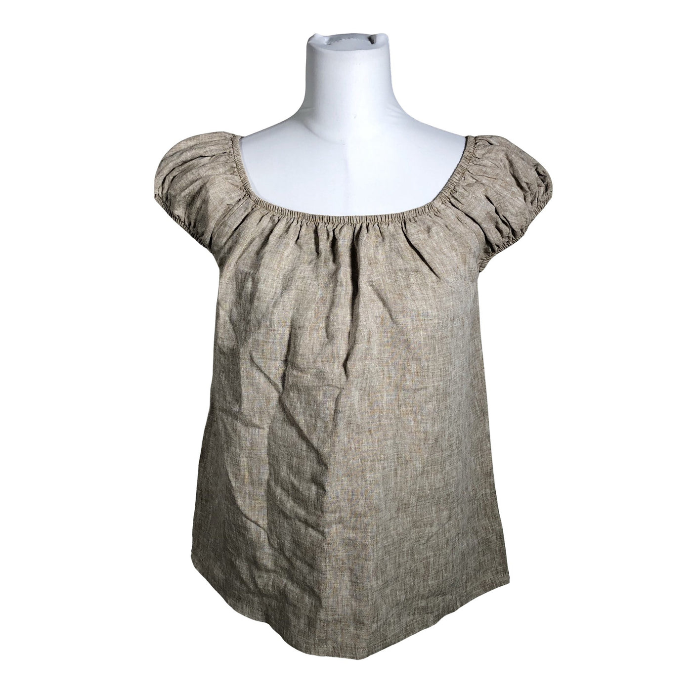 Unisex Bypias - Lühikeste käistega pluus, suurus 38 - Beige (1)