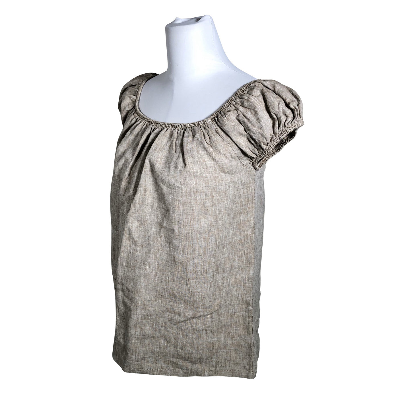 Unisex Bypias - Lühikeste käistega pluus, suurus 38 - Beige (2)