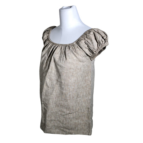 Unisex Bypias - Lühikeste käistega pluus, suurus 38 - Beige (2)