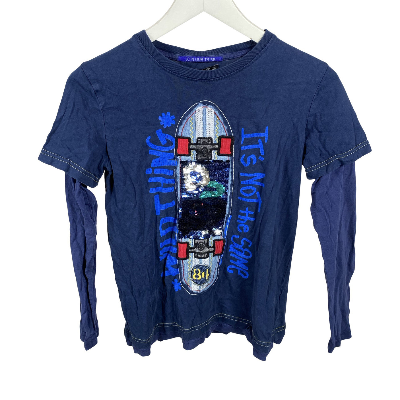Unisex Desigual - Trikotaažist pluus, suurus 146 - 152 - Sinine (1)