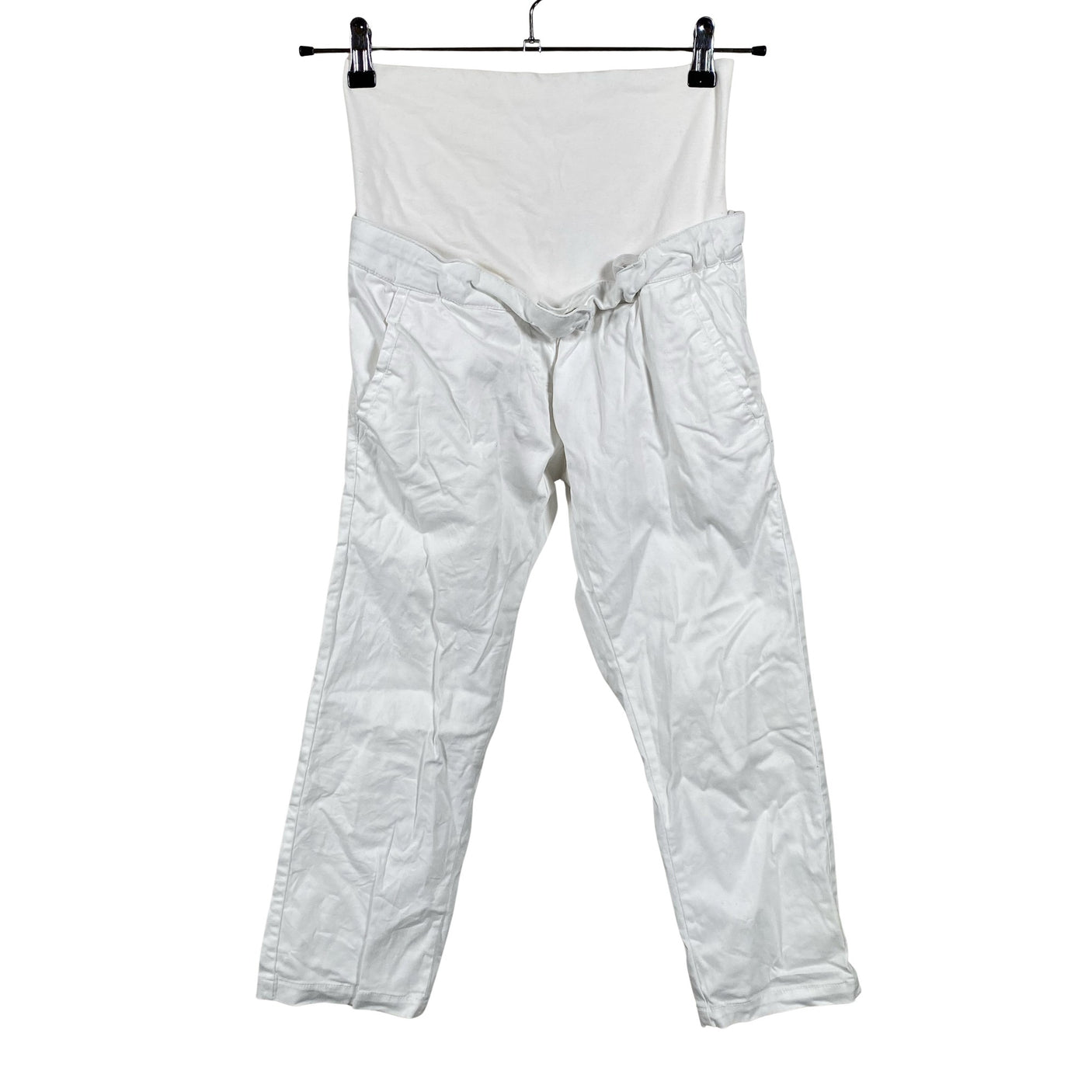 Unisex Mama Licious - Mittevenivad poolpikad püksid, suurus 36 - Valge (1)