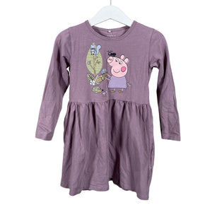 Unisex Name It - Trikotaažist kleit, suurus 98 - 104 - Lilla (1)