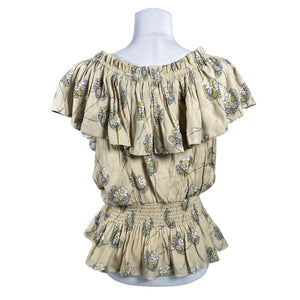 Unisex Bruuns Bazaar - Lühikeste käistega pluus, suurus 40 - Beige (2)