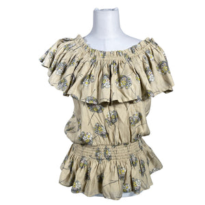 Unisex Bruuns Bazaar - Lühikeste käistega pluus, suurus 40 - Beige (1)