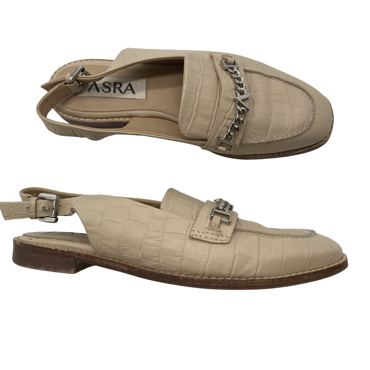 Unisex ASRA - Lahtise kannaga jalanõud, suurus 38 - Beige (1)