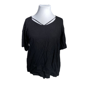 Unisex Zizzi - Lühikeste käistega pluus, suurus 42 - Must (1)