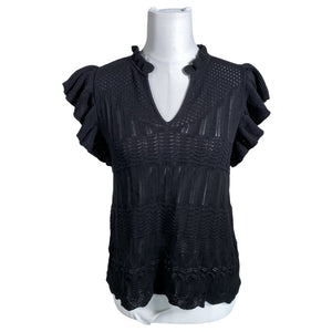 Unisex Mos Mosh - Lühikeste käistega pluus, suurus 36 - Must (1)