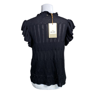 Unisex Mos Mosh - Lühikeste käistega pluus, suurus 36 - Must (2)