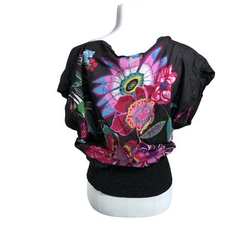Unisex Desigual - Lühikeste käistega pluus, suurus 40 - Must (2)