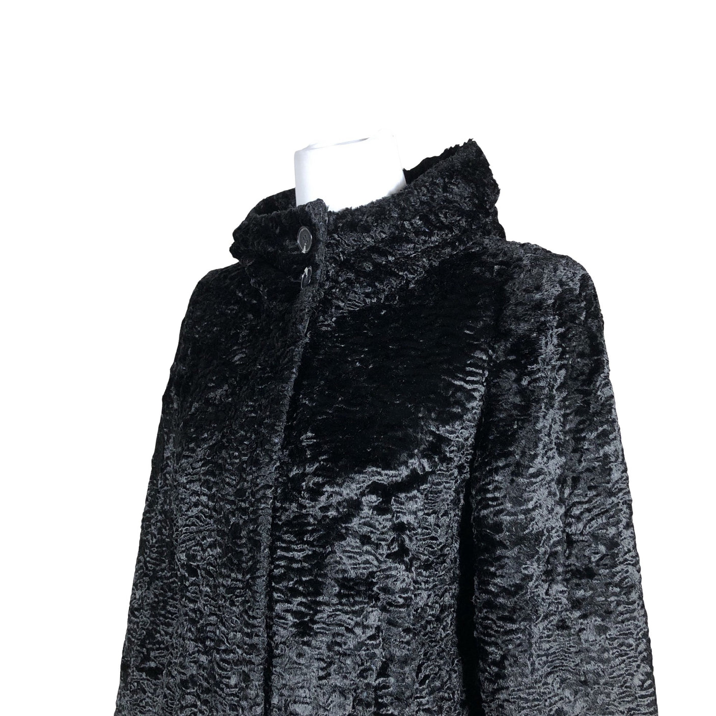 Unisex White Label - Kunstkarusnahast mantel, suurus 36 - Must (2)