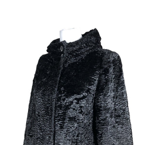 Unisex White Label - Kunstkarusnahast mantel, suurus 36 - Must (2)