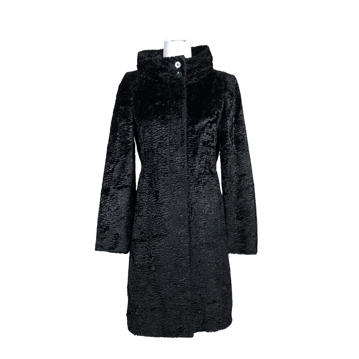 Unisex White Label - Kunstkarusnahast mantel, suurus 36 - Must (1)