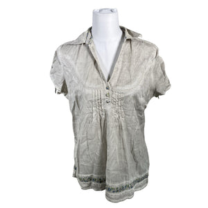 Unisex s.Oliver - Lühikeste käistega pluus, suurus 40 - Hall (1)